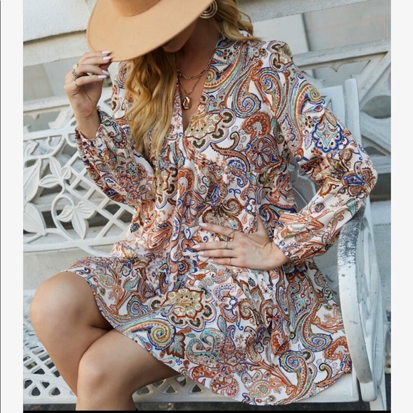 Boho Floral Print Tiered Ruffle Dress - Picture 6 of 6